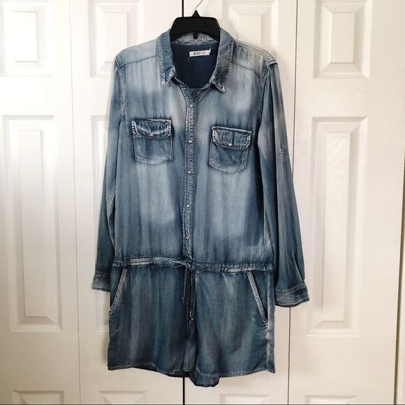 JUSTFAB Chambray Shirt Jumpsuit L - Picture 2 of 8